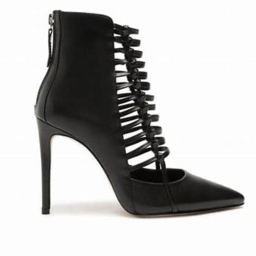 SCHUTZ Black Strappy Heeled Booties